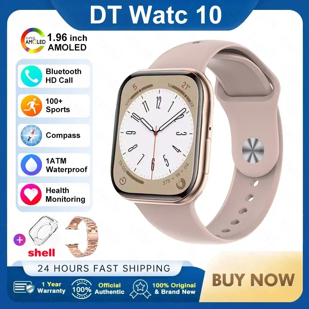 2025 New Original for Apple DT Watch 10 Smart Watch Men AMOLED 4GB Memory Music 3D Surround BT Call Waterproof smart watch Woman - Wear444
