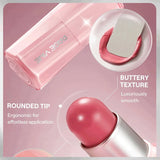 Page Vine Buttery Bliss Glow Blush Stick Bronzer Rouge 2-in-1 Natural Nude Shimmer Blusher Cream Brighten Flush Hydrated Makeup