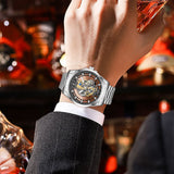 LIGE Fashion Quartz Watches For Men Gold Skeleton Retro Men Watch Top Brand Luxury Sport Waterproof Watch Men Relogios Masculino