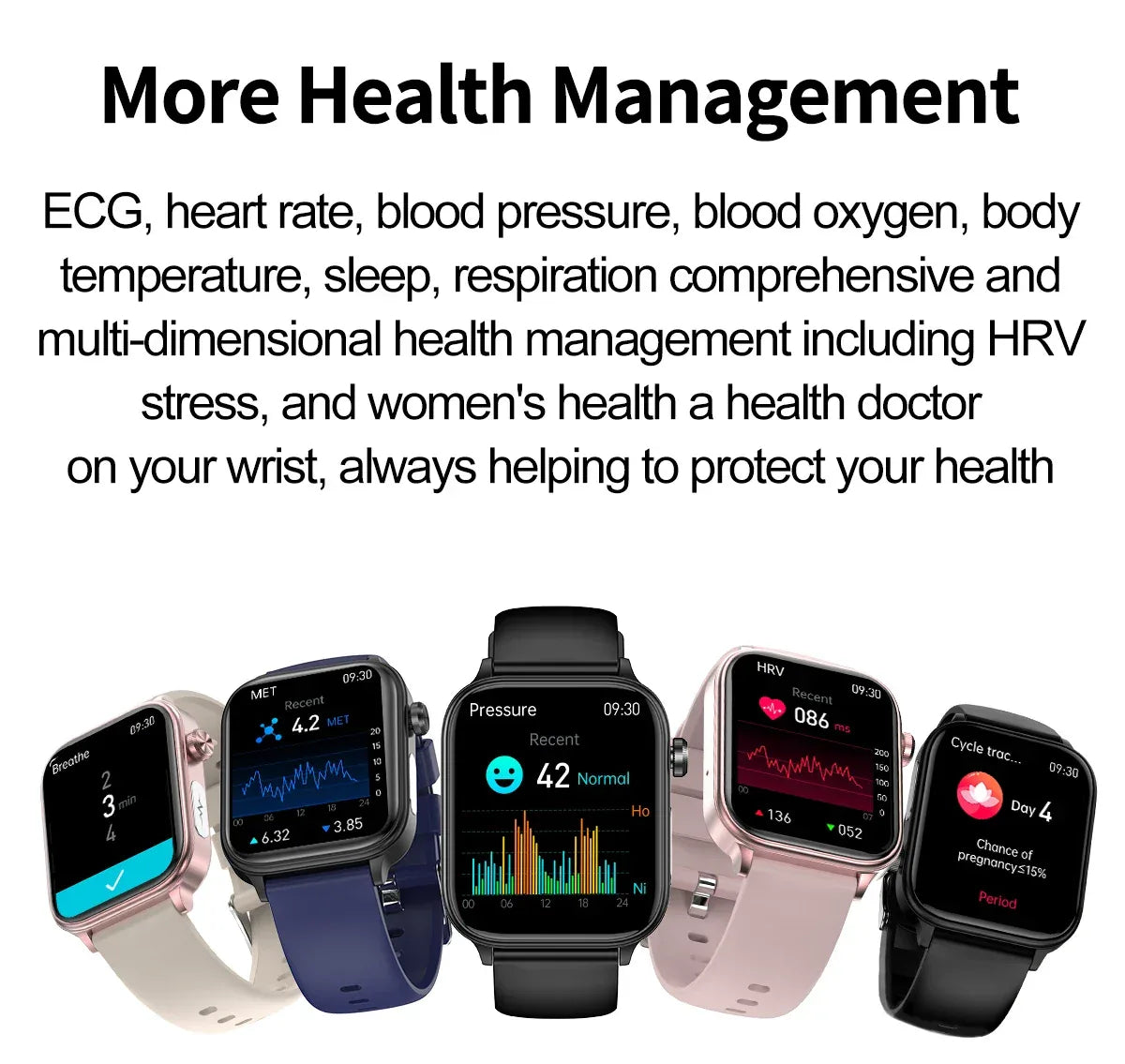 2025 New ECG+PPG Monitoring Smart Watch Women Blood pressure Blood Lipid Uric Acid Women Menstrual Health Tracker Smartwatches - Wear444