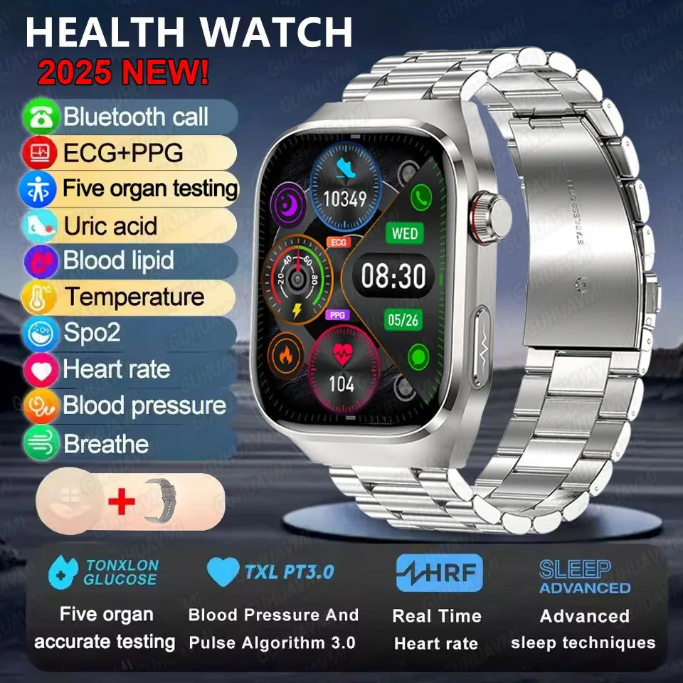 2025New Micro Physical Examination Smart Watch For Men Uric Acid Body Fat Five Organ Health Watches Bluetooth Call SmartBracelet - Wear444