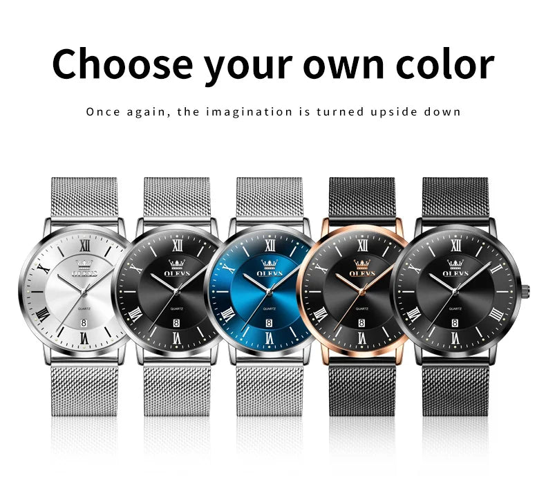 OLEVS Premium Stainless Steel Business Watch - Waterproof Quartz Timepiece