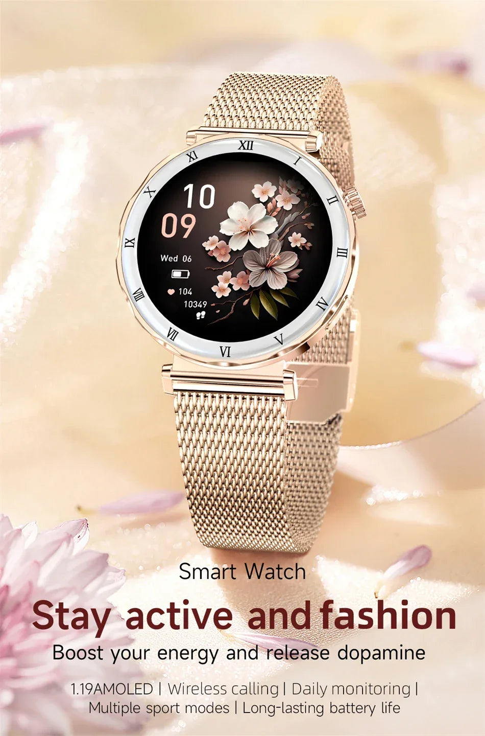 2025 New Fashion Smart Watch Women AMOLED Screen Bluetooth Call Watches Custom Dials Female Health Music Sport Ladies Smartwatch - Wear444