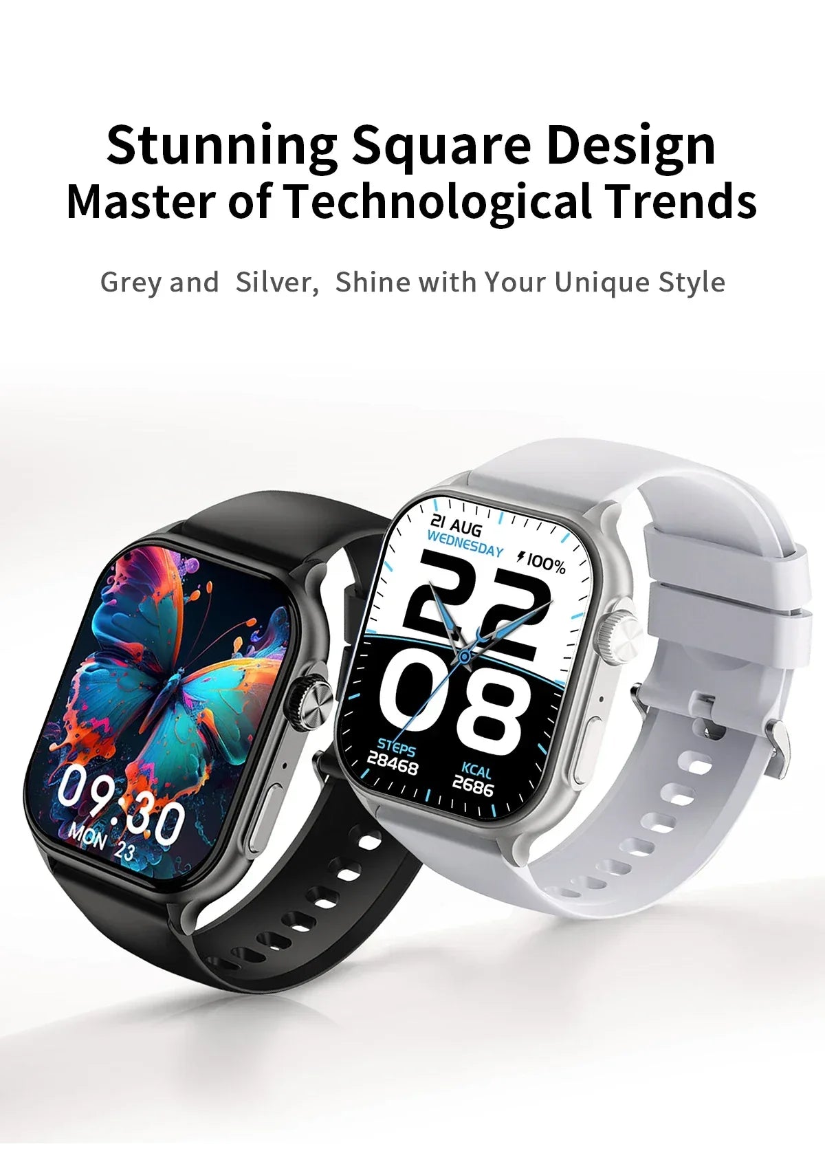 Original Lenovo Smart Watches Sports Fitness Watch Heart Rate Full Touch Screen BT Call Ultra Light Smartwatch for Men Women - Wear444