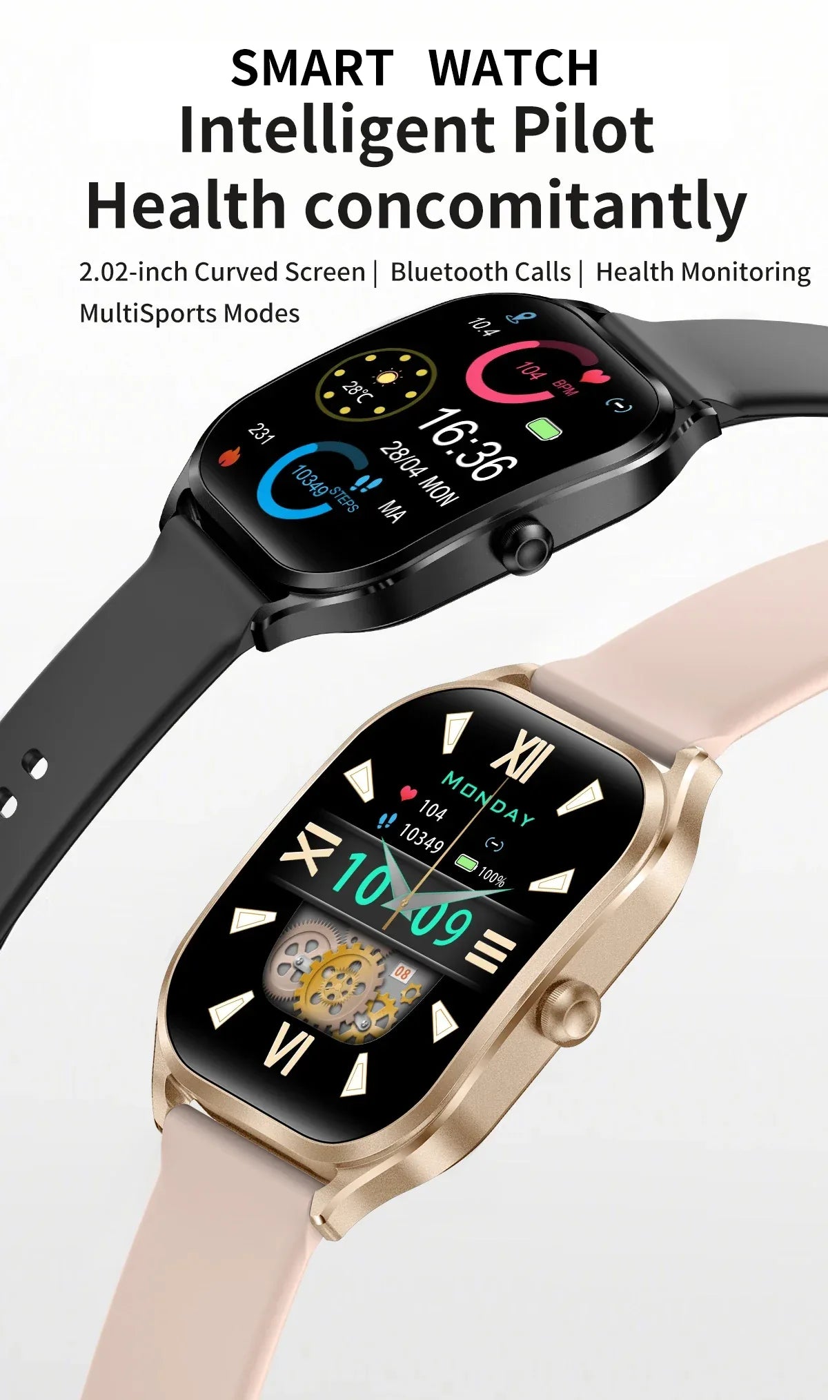 2026 Fashion Smart Watch Women 2.01” HD Screen Custom Watch Face Women’s Health Monitor Watch Bluetooth Call Sports Smartwatche - Wear444