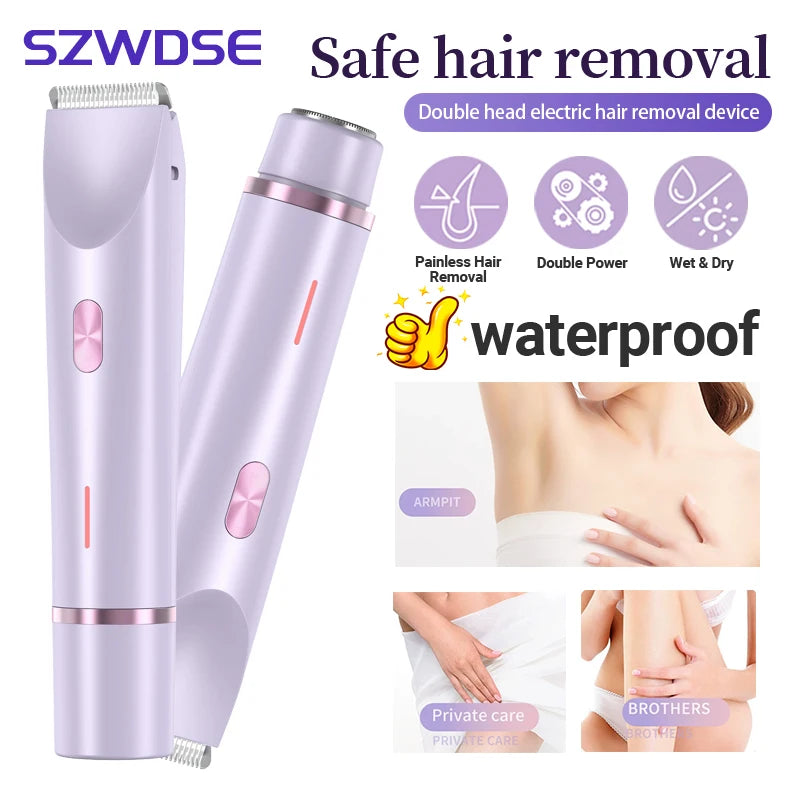 2025 NEW Dual Head Remove Hairs Electronic Shavers Body Epilator Shaving Hair Removal Ladies Shaver Machine for Women