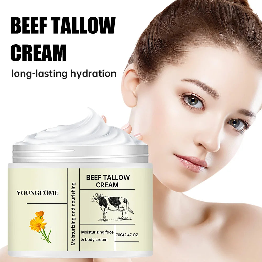 Beef Tallow Face Cream WhiteningFreckle Cream Remove Melasma Dark Spots Melanin Anti-Aging Lightening Shrink Pores Moisturizing