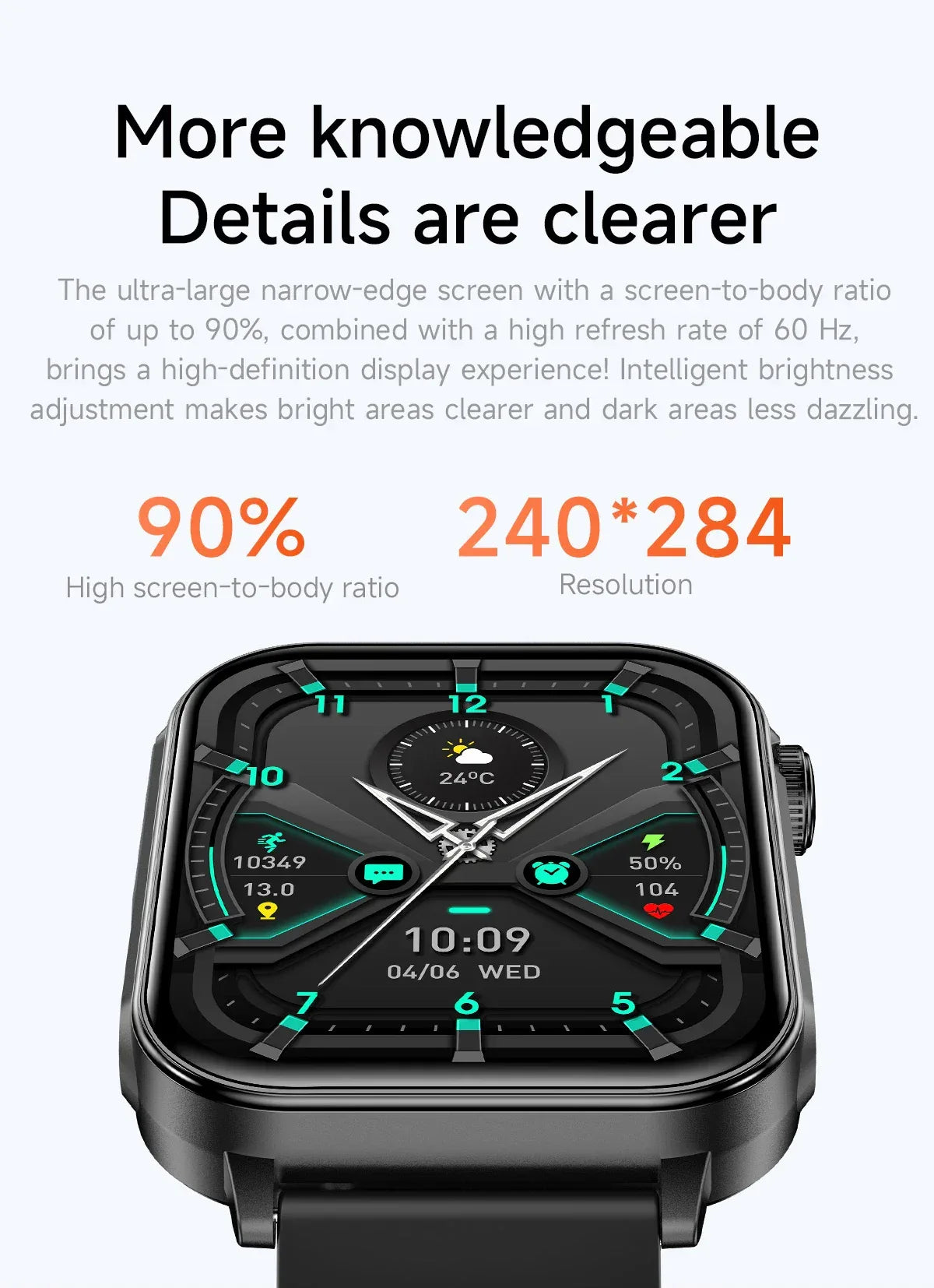 COLMI P80 Type-c Smartwatch Men Women Health Manager Bluetooth Call IP67 Waterproof Flashlight Smart Watch For Xiaomi iOS Phone - Wear444