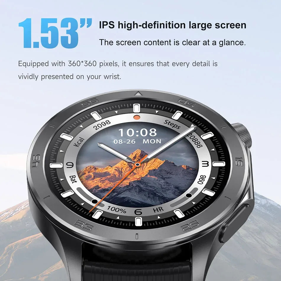 2025 New OPPO X2 Smart Watch Men's GPS Sports IP68 Waterproof Compass Heart Rate Blood Oxygen Bluetooth Call Smartwatches IOS - Wear444