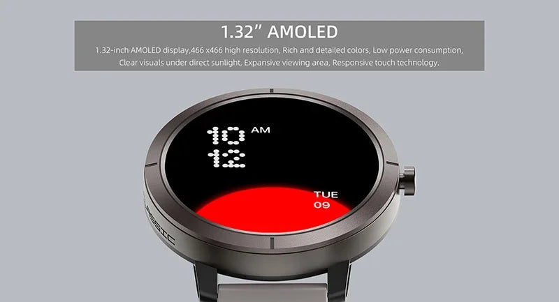2026 GPS Smartwatch AMOLED 1.32" Military Watch Call 5ATM Waterproof 170 Sport Modes Smart Watch with Compass Barometer Altitude - Wear444