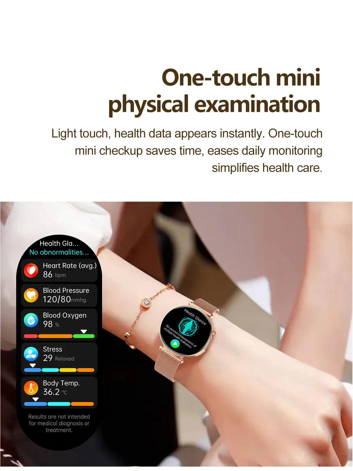 2026 New Women AI Smart Diagnosis Smart Watch HRV+ECG Uric Acid Blood Oxygen Health Monitor IP68 Waterproof Sports Smartwatches - Wear444
