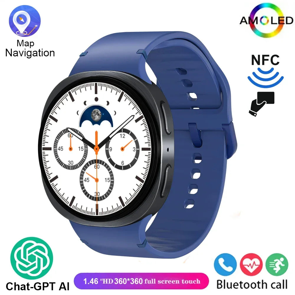 2025 New Smart Watch 8 Classic 46mm Ultra HD Screen ChatGPT GPS NFC Compass Clock Bluetooth Call Waterproof Smartwatch Men Women - Wear444