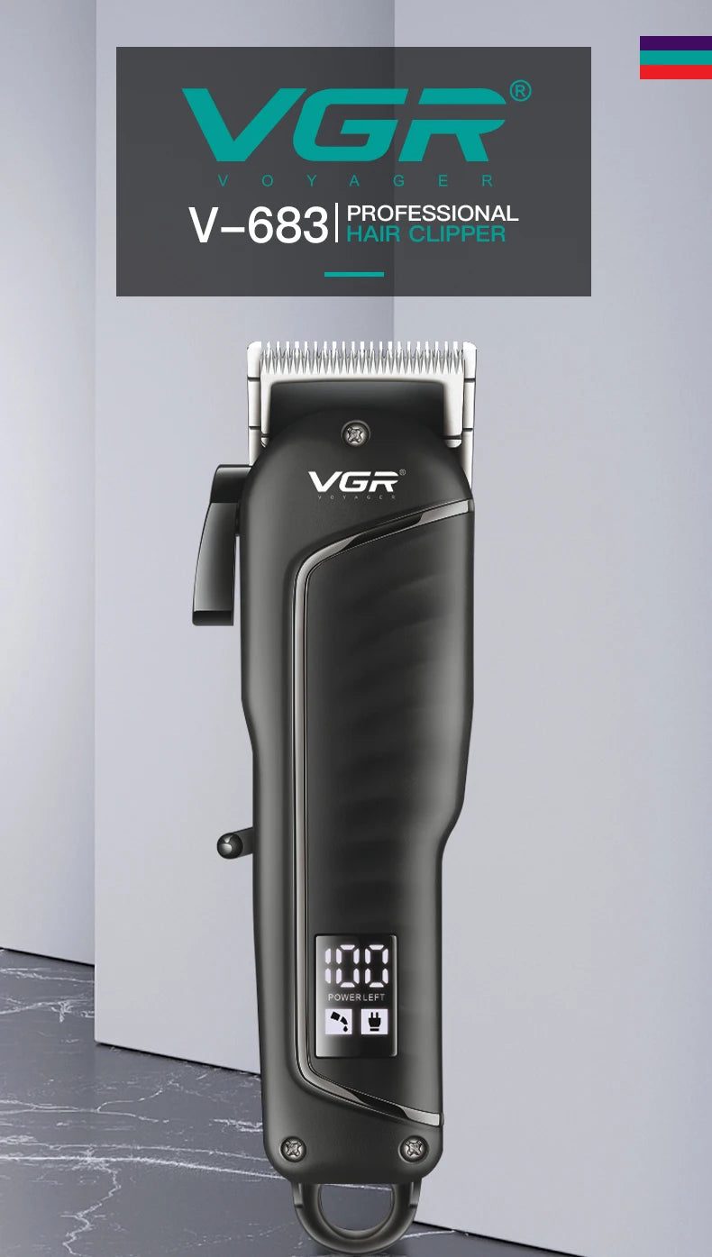 V-683 Hair Clipper Professional Electric Hair Trimmer Rechargeable Clipper Haircut Machine Men's Barber Hair Cutting Machine