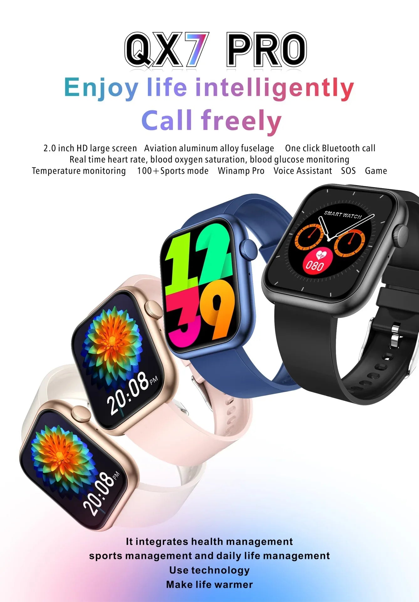 For Apple iPhone 14 Pro Max 14 Plus 13 12 Pro Max Mini 2023 Smart Watch 1.28" BT Call Sports Sleep Monitor Heart Rate for Men - Wear444