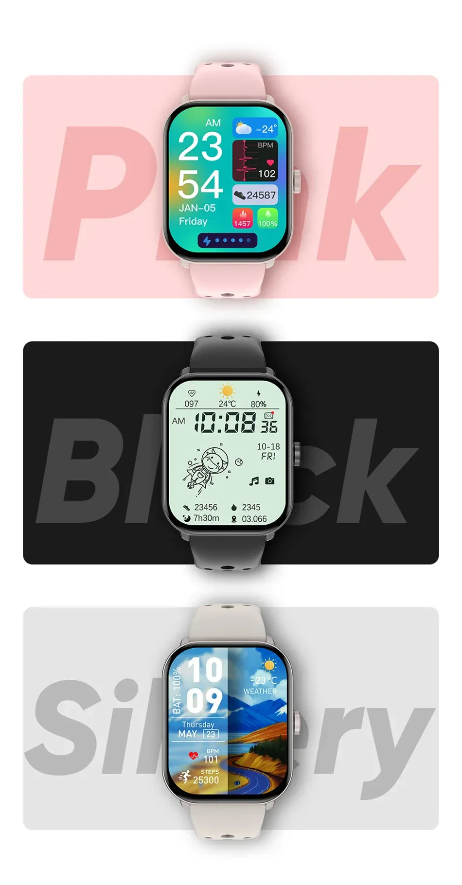 New Watch 5 Global Version Men Women HD AMOLED Display Sports Fitness Heart Rate Bluetooth Call GPS Track Waterproof Smart Watch - Wear444