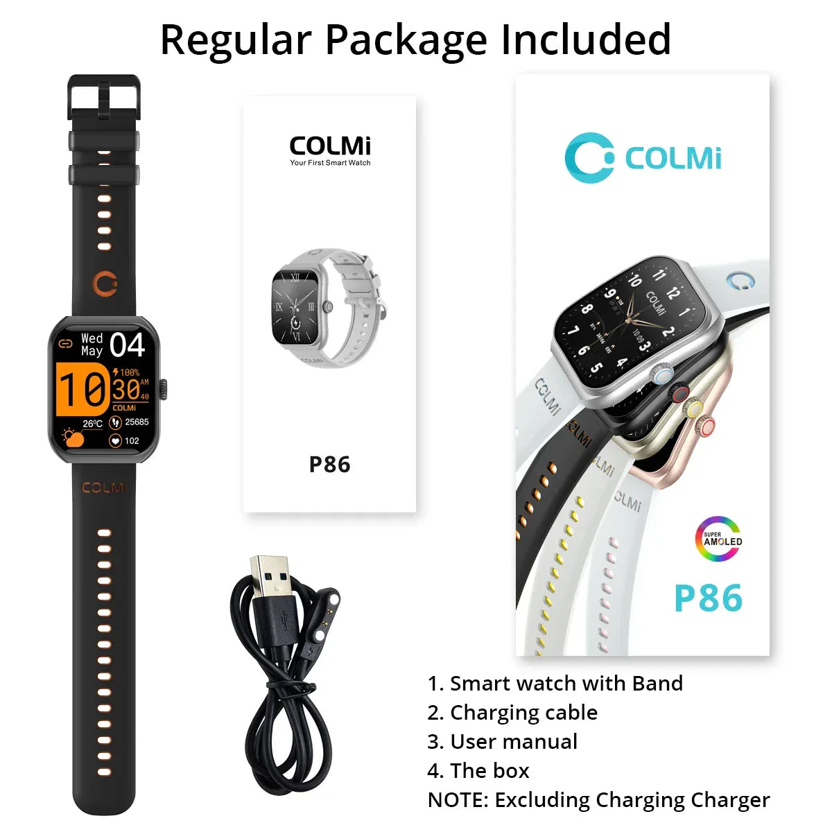 COLMI P86 1.93" AMOLED Smartwatch Men Health Manager Bluetooth Call IP68 Waterproof Smart Watch Women For Xiaomi iOS Phone - Wear444