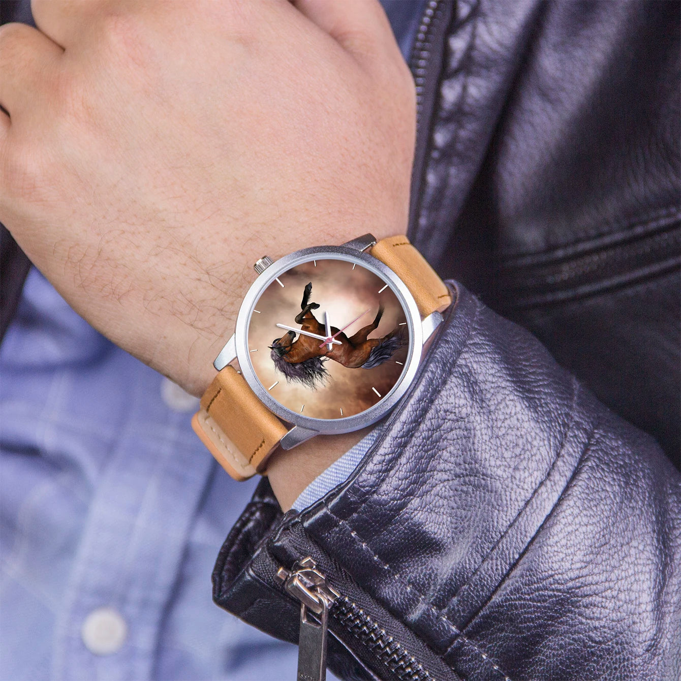 Fashion Trend Quartz Watches for Men Watch Unique Creativity Stallion Men's Stylish Watches Silver Horse Choice