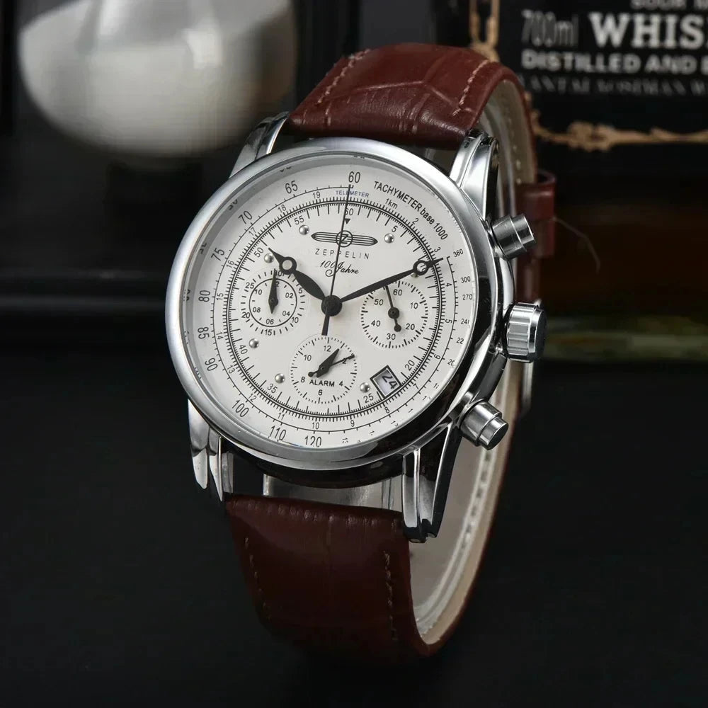 ZEPPELIN Airship Watch - Vintage Leather Business Classic