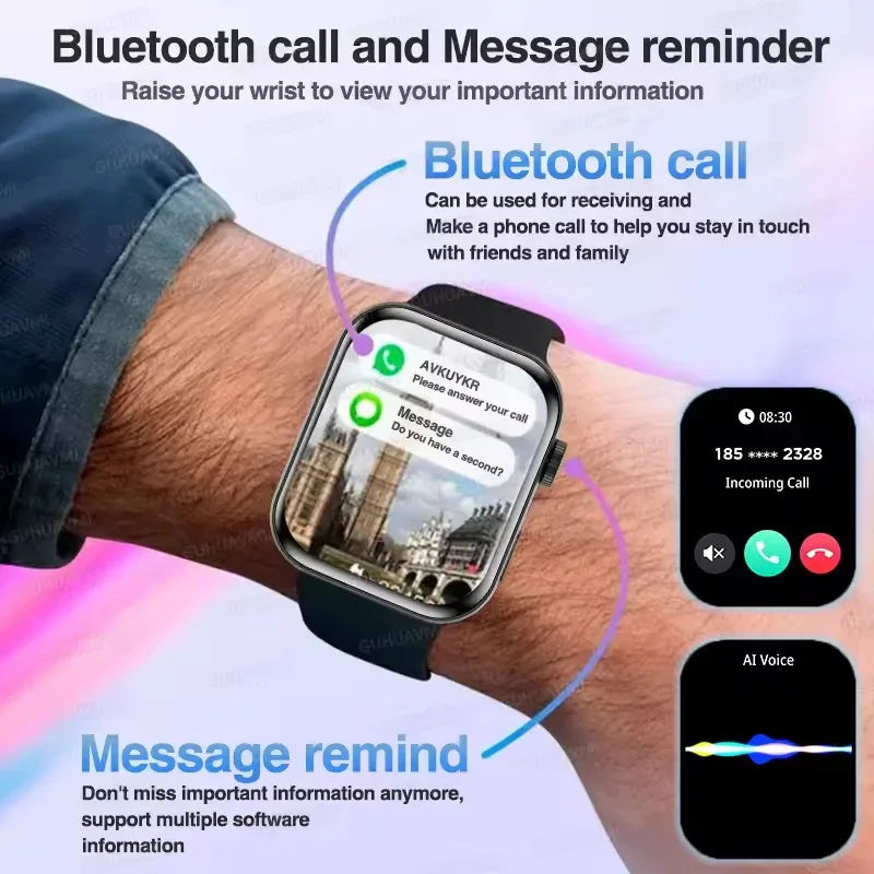 2026 Fit 3 Series 11 Smart Watch 1.83" AMOLED Screen Health Monitoring GPS Track HD Talk Sports Women Waterproof Watches For IOS - Wear444