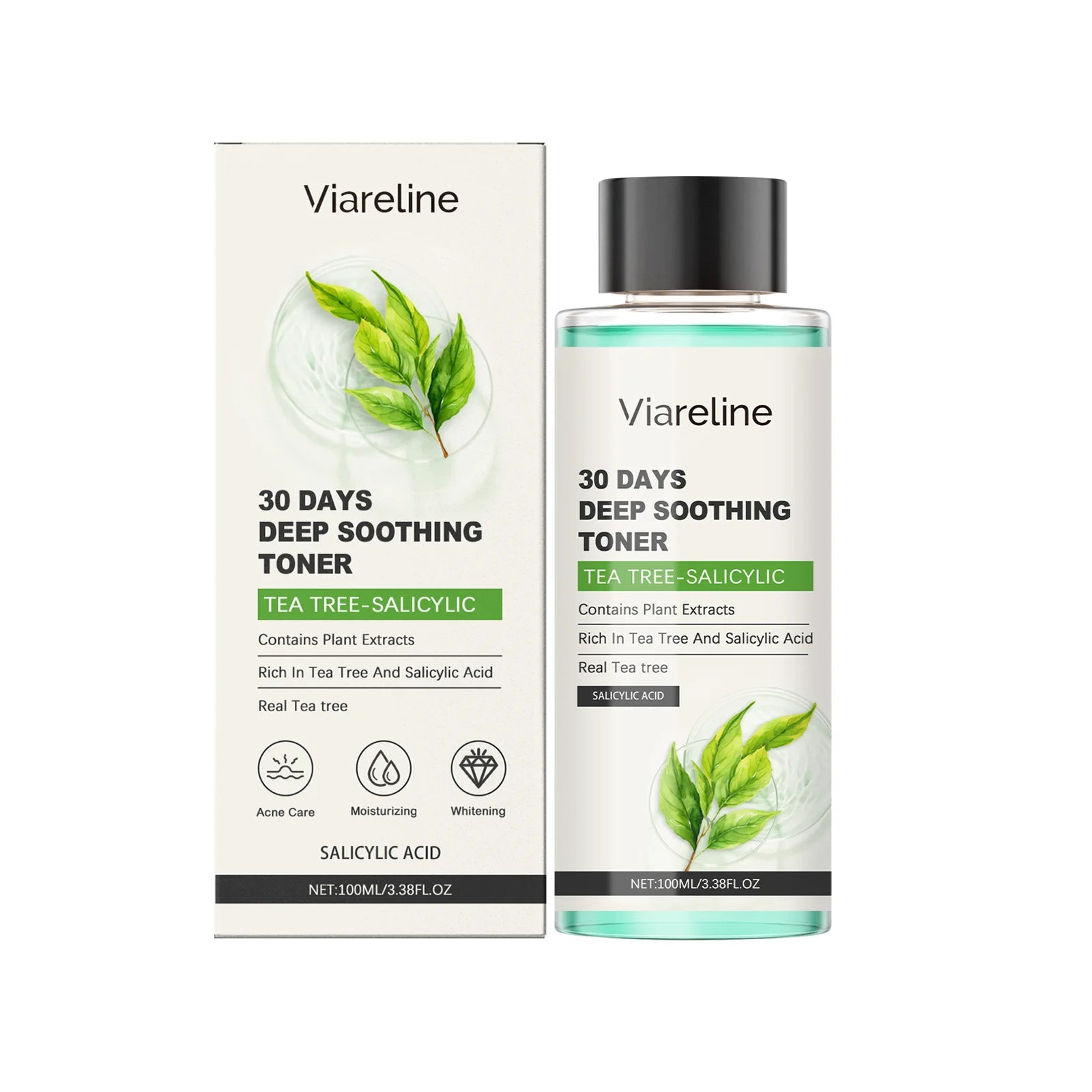 Salicylic Face Care Set Cleansing Pores Cleanser Moisturizing Toner Oil Control Serum Anti Acne Face Cream Smoothing Skin Care