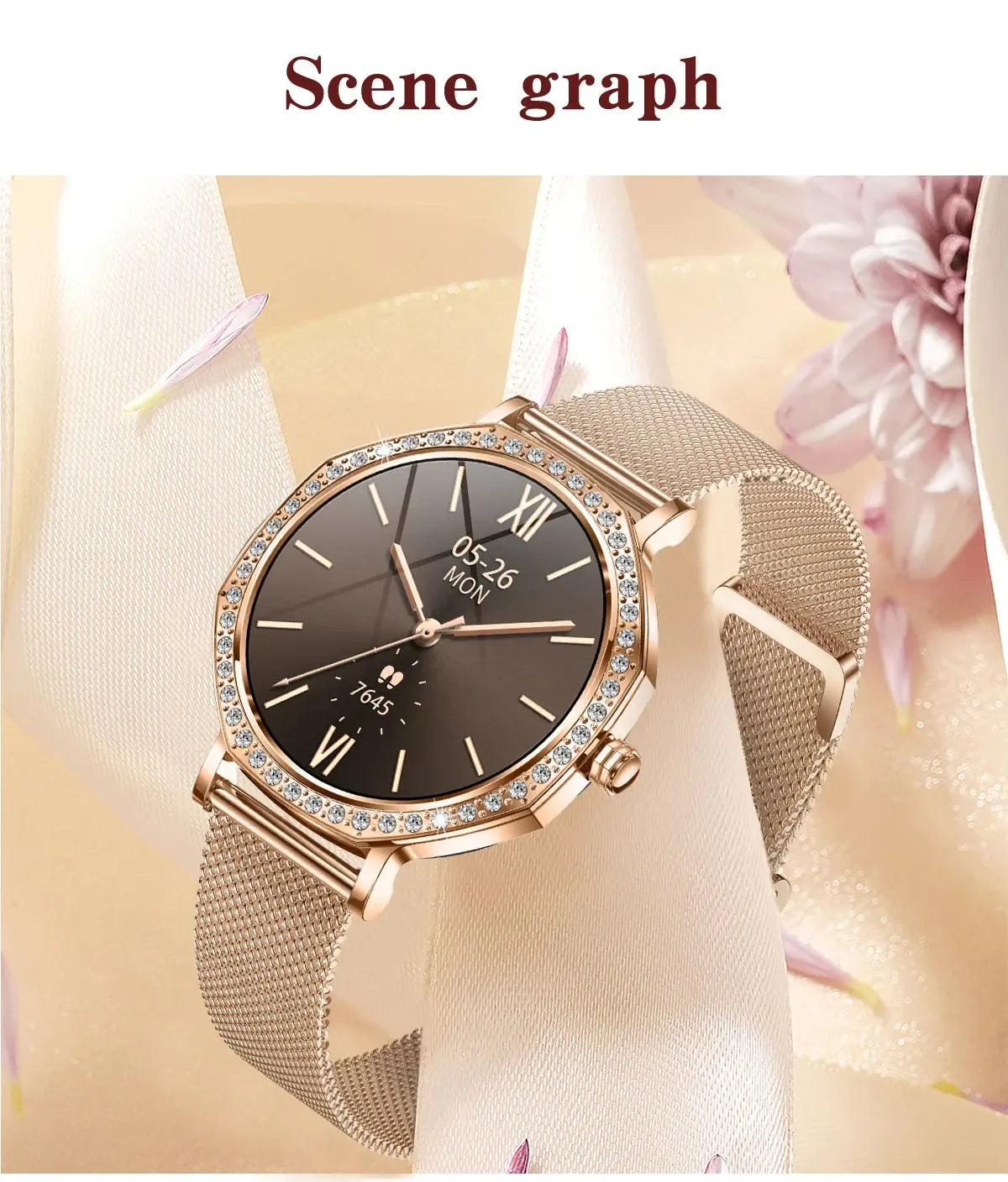 Luxury Women's Smartwatches Diamond Dial Fashion Smart Watch Heart Rate Monitor Sleep Tracking IP67 Waterproof For Android & IOS - Wear444