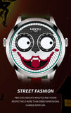 Quartz Watches For Men Clown Dial Fashion Creative Design Waterproof Clock Leather Strap Men Watch Часы Мужские Наручные Reloj