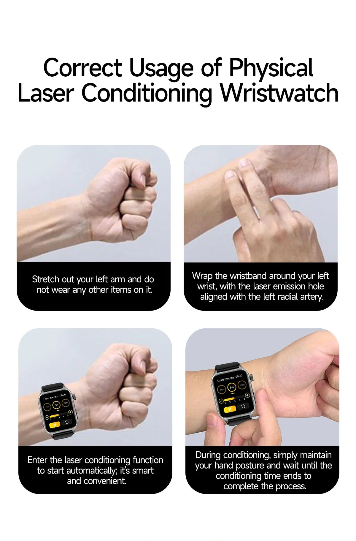 2025Hot AI-GPT Diagosis ECG Health SmartWatch Blood Pressure Lipid Uric Acid 650nm Dual-Probelaser Heart Analysis Smart bracelet - Wear444