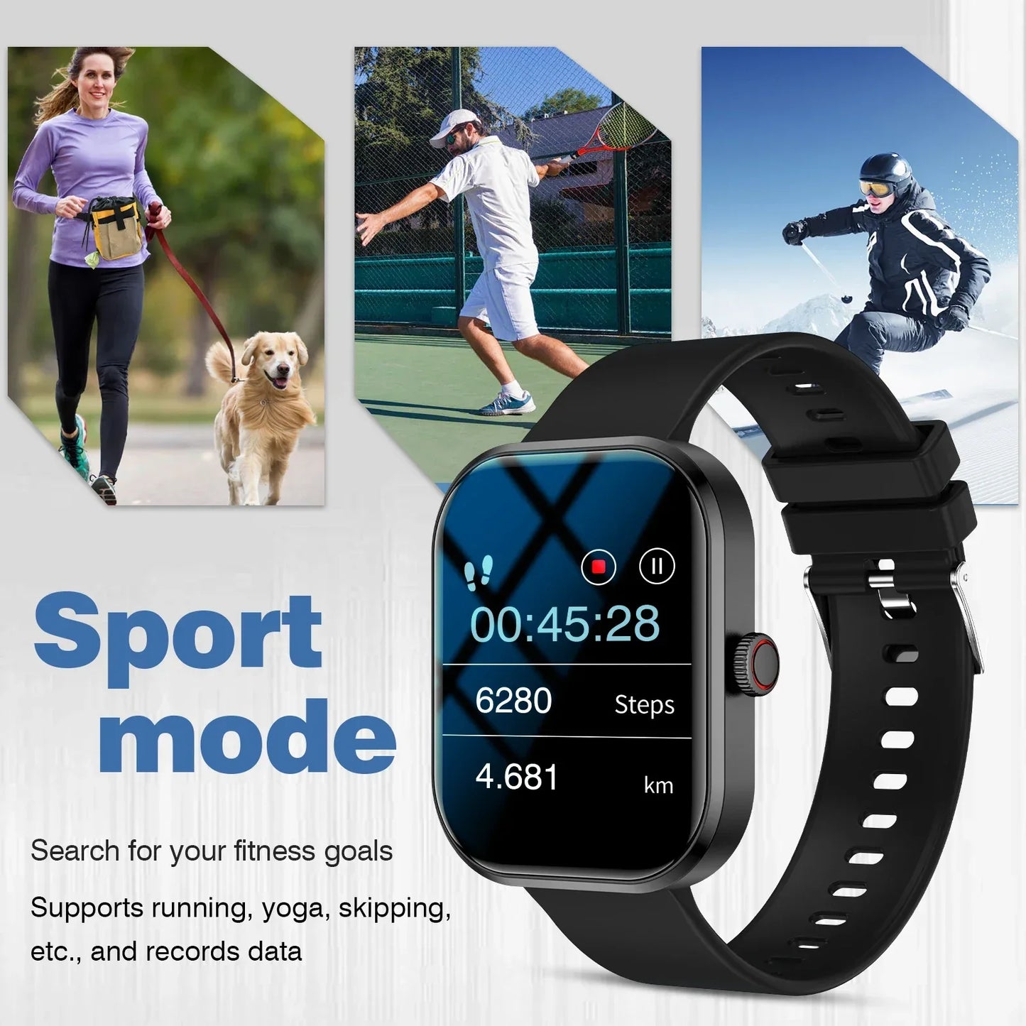 2025 Smart Watch 2.01 Inch HD Display Answer Make Call Message Preview Sport Modes DIY Dial Weather Forecast Men Women - Wear444