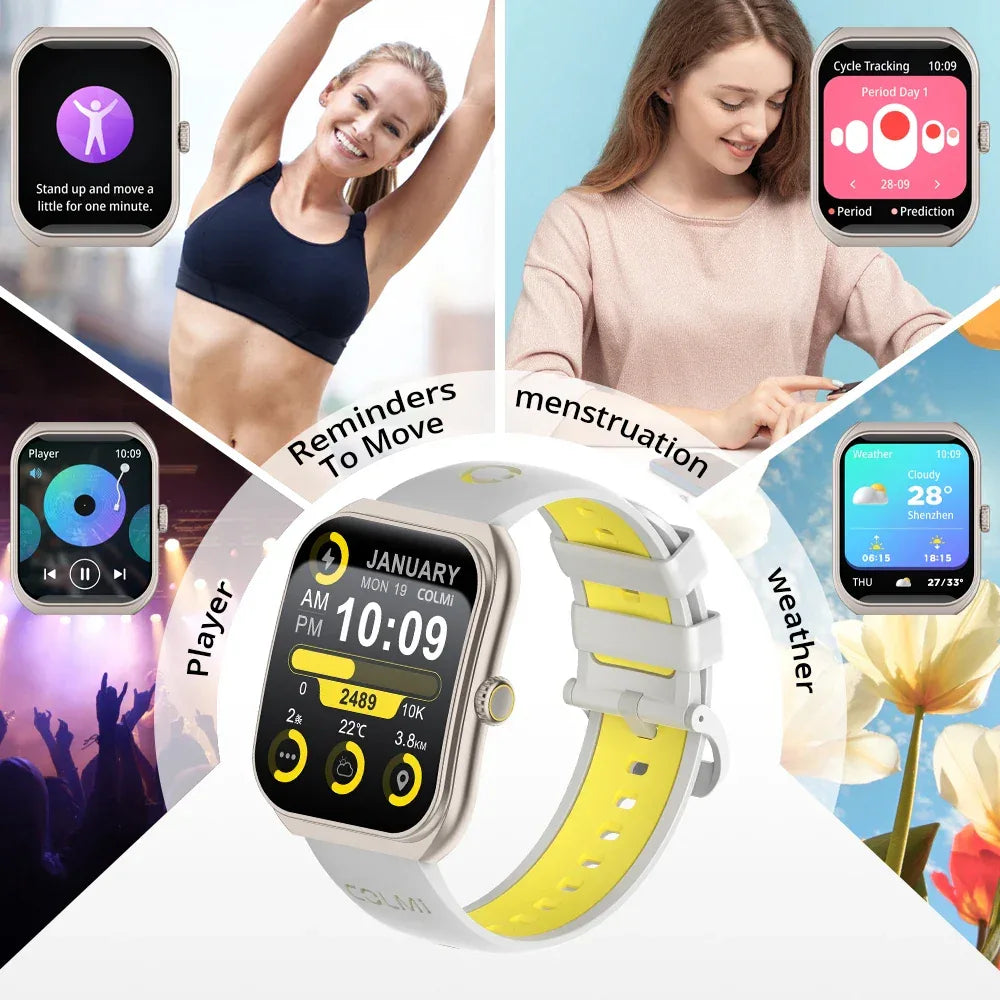 COLMI P86 1.93" AMOLED Smartwatch Men Health Manager Bluetooth Call IP68 Waterproof Smart Watch Women For Xiaomi iOS Phone - Wear444