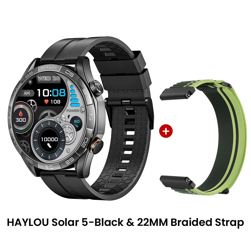 HAYLOU Solar 5 Voice Calling Smartwatch 1.58'' AMOLED Display 60Hz Smart Watch 24H Health Monitoring Sports Smartwatch for Men - Wear444