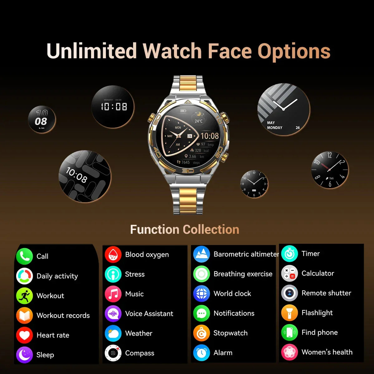Blackview W90 Pro Smartwatch 1.43" AMOLED Display Up to 20 Days Battery Life, Blood Oxygen,Bluetooth Calling,Heart Rate Monitor - Wear444
