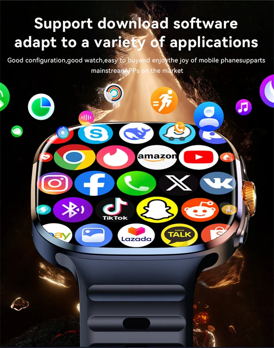 5G/4G Smart Watch 2.40 inch AMOLED 8GB+128GB RAM 2100mah Battery 900W Camera GPS WIFI Google APPS Download Android 10 Smartwatch - Wear444