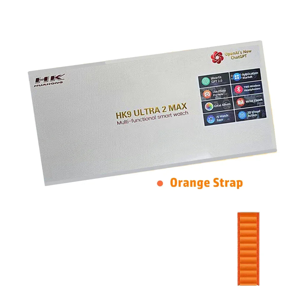 HK9 Ultra 2 MAX Gen4 AMOLED Screen Smart Watch 2GB ROM ChatGPT Local Music Album E-Book Connect TWS For IOS Android Smartwatch - Wear444