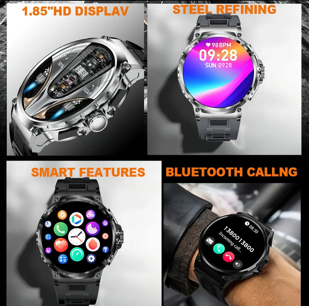 2025 New V69 1.85 Inch HD Bluetooth Call 710mAh Smart Watch Men Sports Fitness Tracker Heart Monitor Smartwatch For Android IOS - Wear444