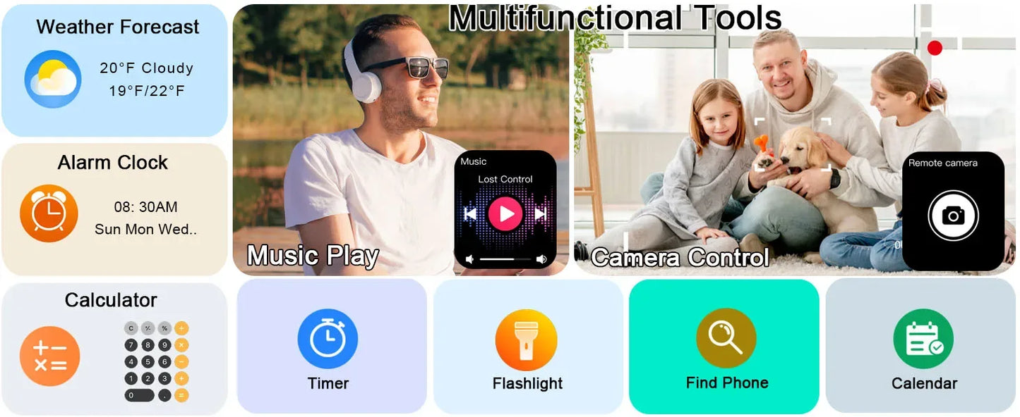 Smart Watch, 1.91" Smartwatch (Answer/Make Call), IP68 Waterproof Fitness Tracker, 110+ Sport Modes, Heart Rate and Sleep Monit - Wear444