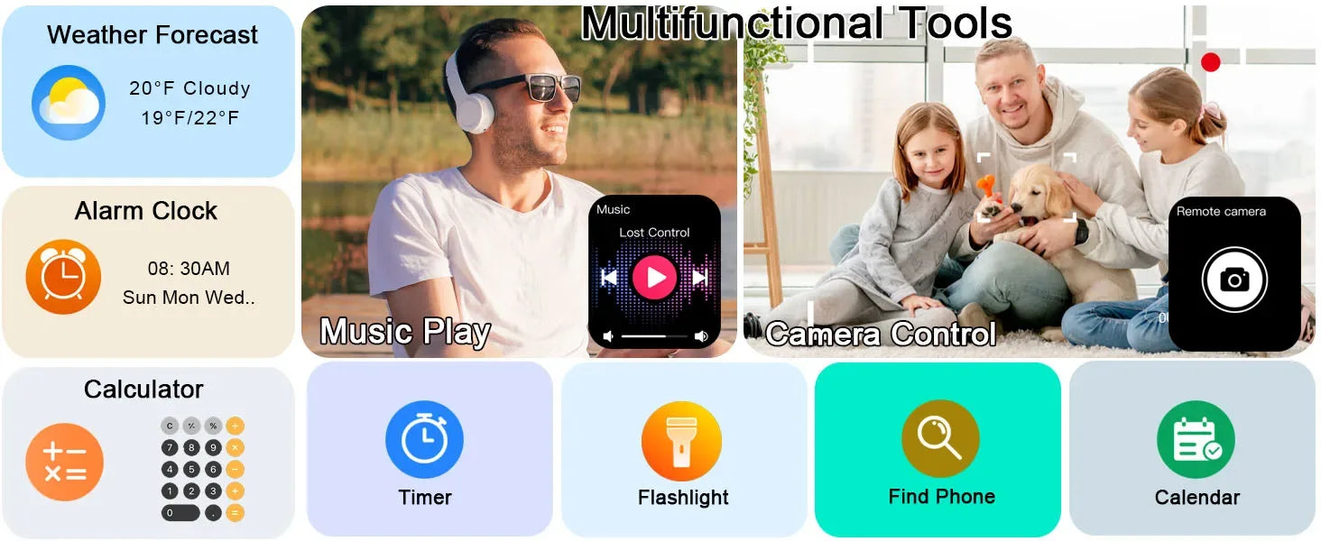 Smart Watch, 1.91" Smartwatch (Answer/Make Call), IP68 Waterproof Fitness Tracker, 110+ Sport Modes, Heart Rate and Sleep Monit - Wear444