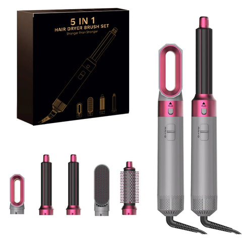 5-in-1 Hairstyling Tool is a revolutionary hair styling machine that combines the power of a hair dryer, straightener, curler,vo