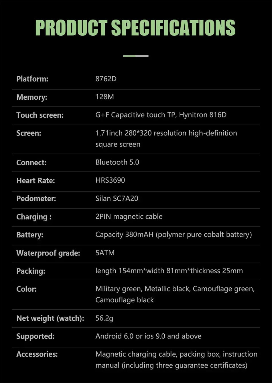 Military Smart Watch Men Carbon Black Ultra Army Outdoor 5ATM Waterproof Sports Smartwatch 2024 Heart Rate Blood Oxygen Monitor - Wear444