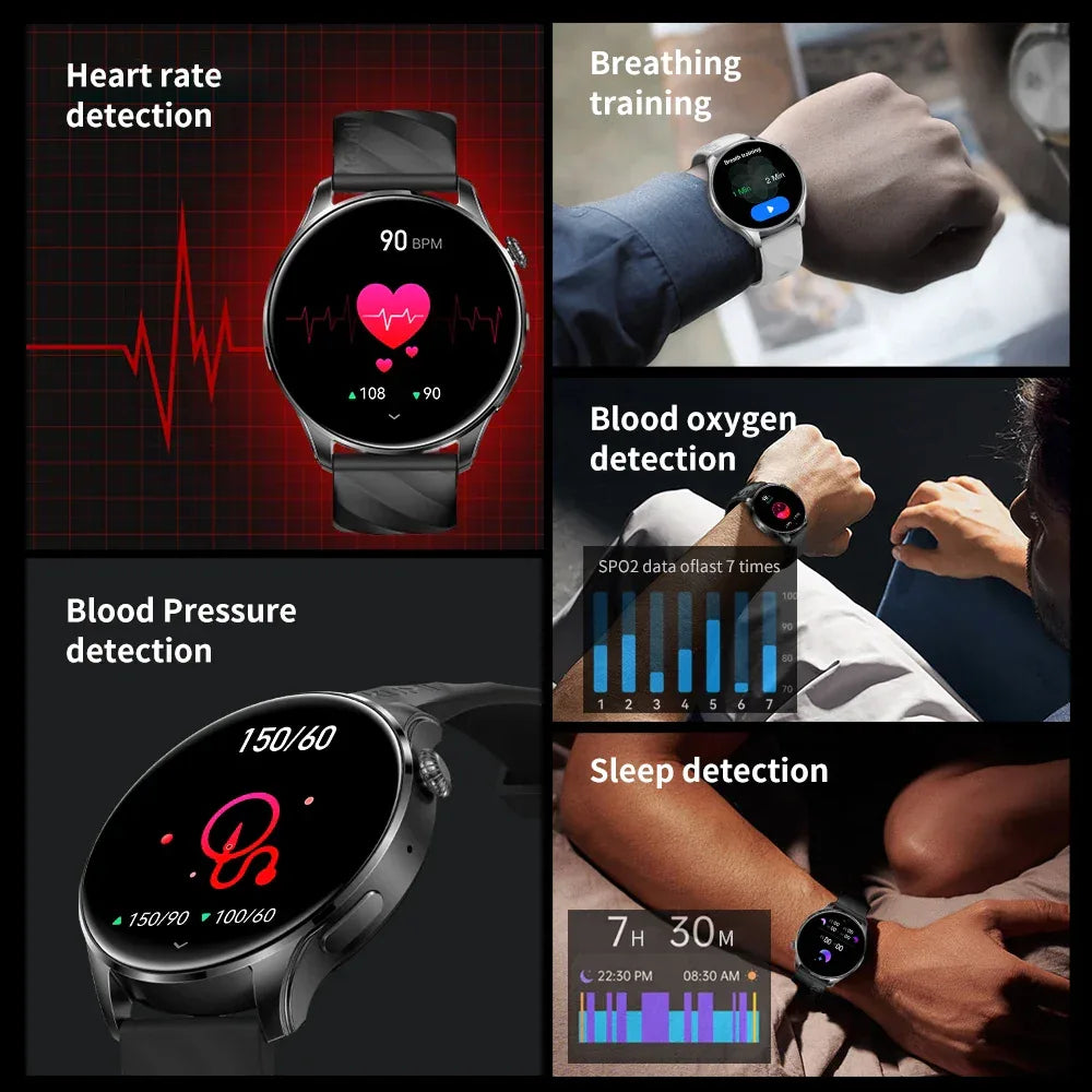 KUMI GW3 Pro Smartwatch 1.43" AMOLED IP68 Waterproof Bluetooth 5.2 Fitness Tracker Heart Rate Blood Oxygen Monitor - Wear444