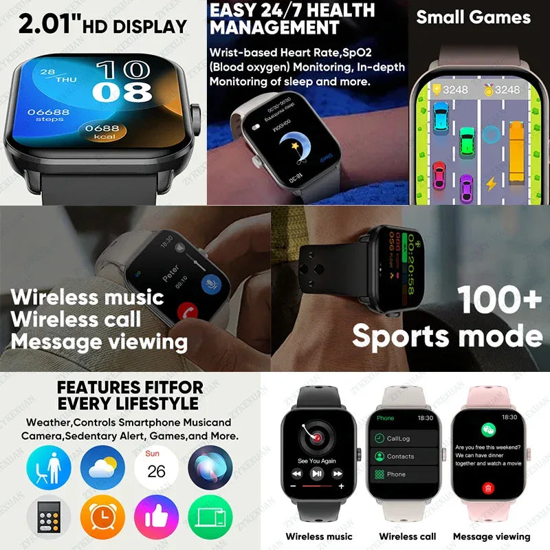 New Watch 5 Global Version Men Women HD AMOLED Display Sports Fitness Heart Rate Bluetooth Call GPS Track Waterproof Smart Watch - Wear444