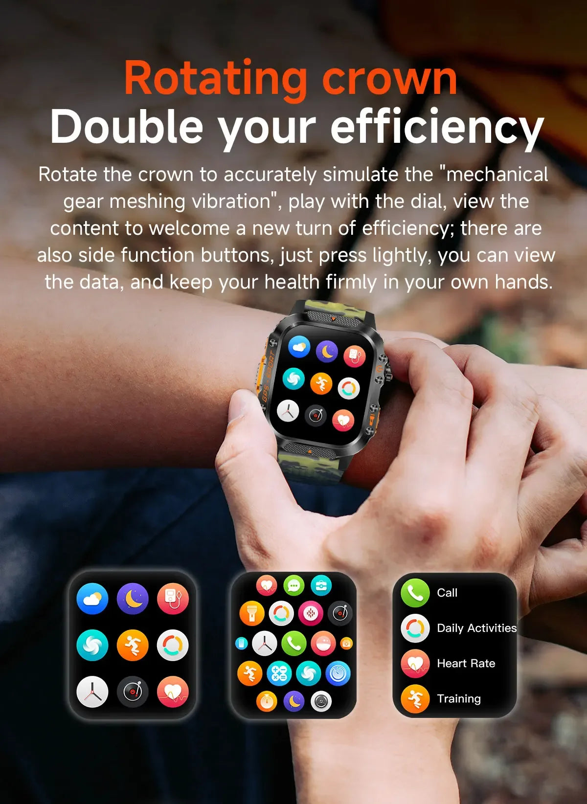 2025 New GPS Military Outdoor Sports Smart Watch Men 2.01-inch AMOLED 3ATM IP69K Waterproof Compass Call Swim Fitness Smartwatch - Wear444