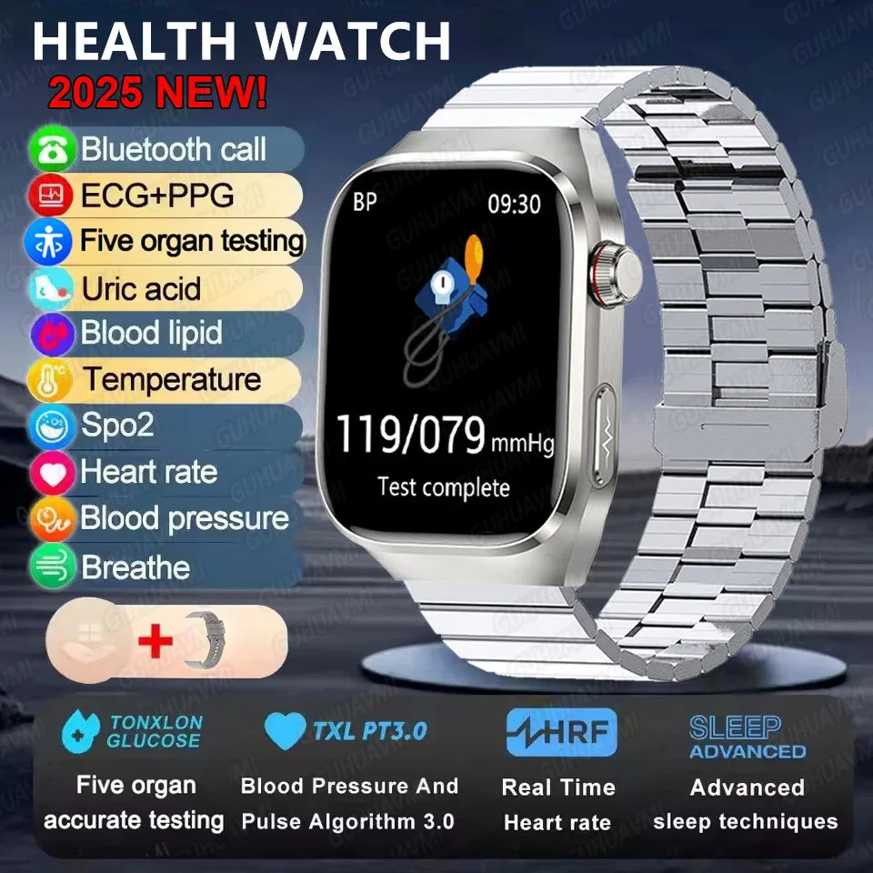 2025New Micro Physical Examination Smart Watch For Men Uric Acid Body Fat Five Organ Health Watches Bluetooth Call SmartBracelet - Wear444