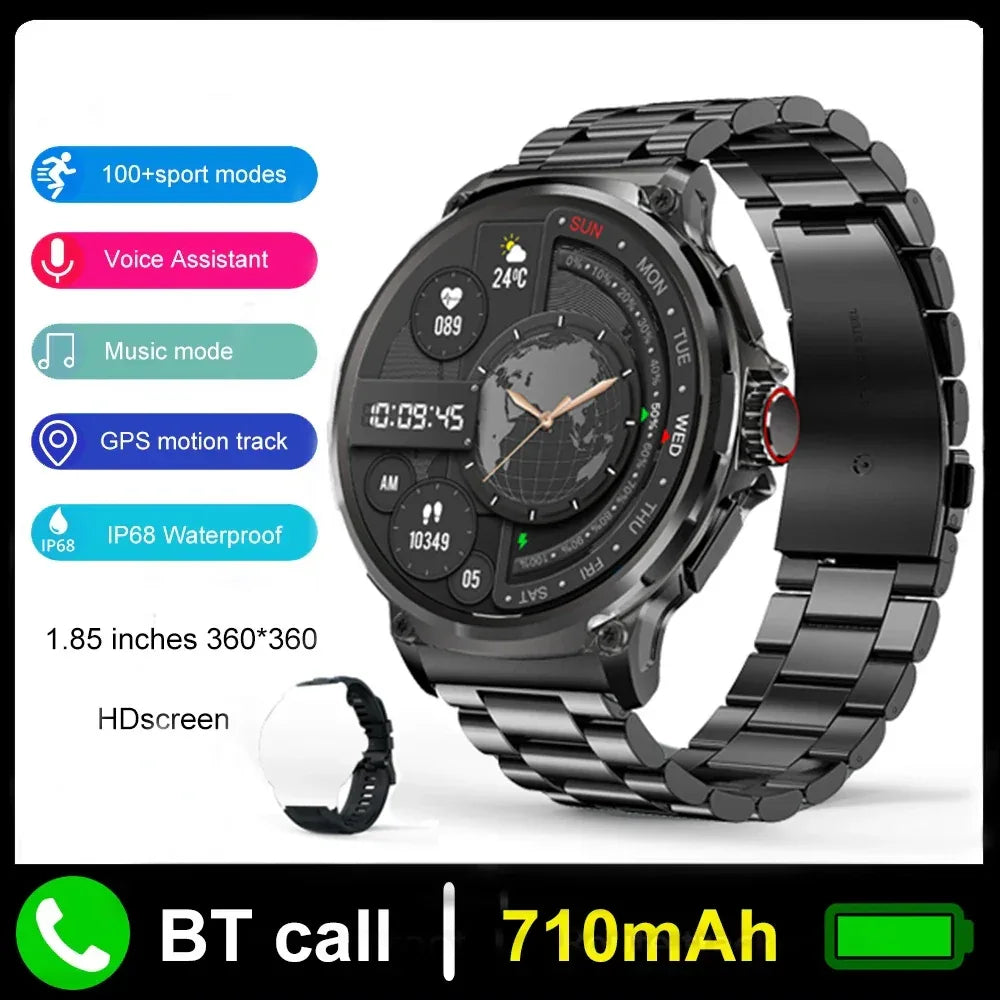 2025 New V69 1.85 Inch HD Bluetooth Call 710mAh Smart Watch Men Sports Fitness Tracker Heart Monitor Smartwatch For Android IOS - Wear444