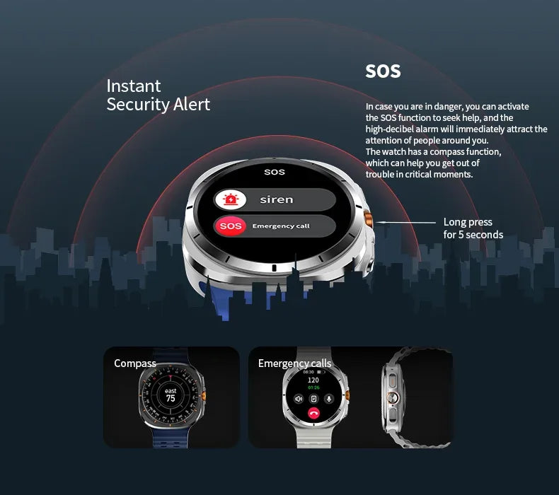 2025 New Watch8 Ultra Smart Watch Classic NFC Health Monitoring Bluetooth Call 3ATM Waterproof HD Smartwatch For IOS Android - Wear444
