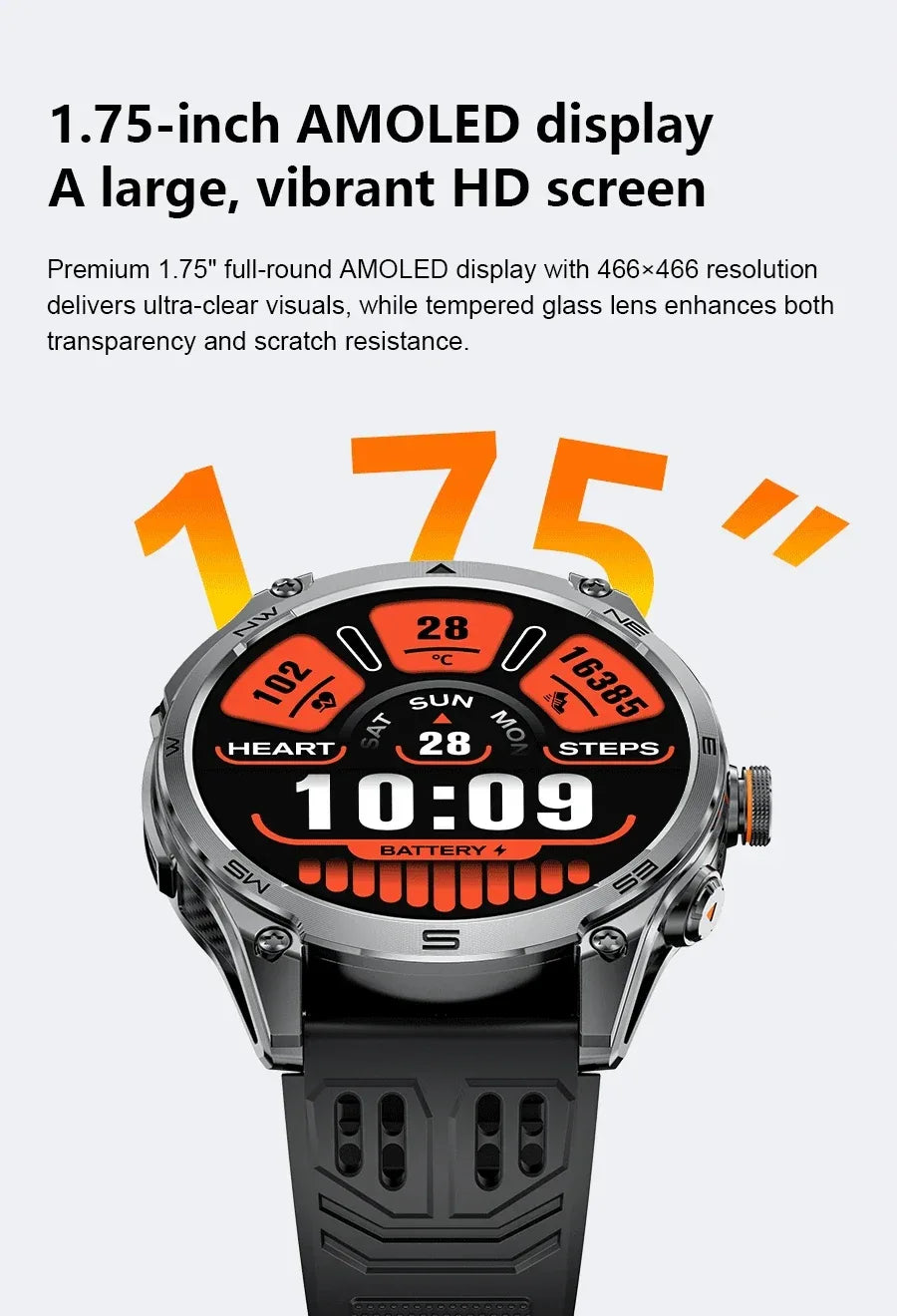 2025 New Military T-Rex 3 Ultra GPS Smart Watch 1000mAh Battery 10ATM Waterproof Compass Flashlight Sports trackr Smartwatch Men - Wear444