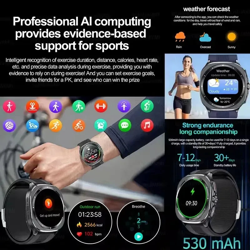 Airbag measurement Smart Watch Men ECG Air Pump Blood Pressure Blood Oxygen BT Call NFC SmartWatch For Man Android iOS upgrade - Wear444