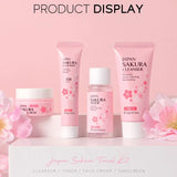 Sakura Skin Care Set facial Cleanser,Serum,Toner,Sunscreen,facial cream Beauty skin care For Women Gifts Routine Travel Kit