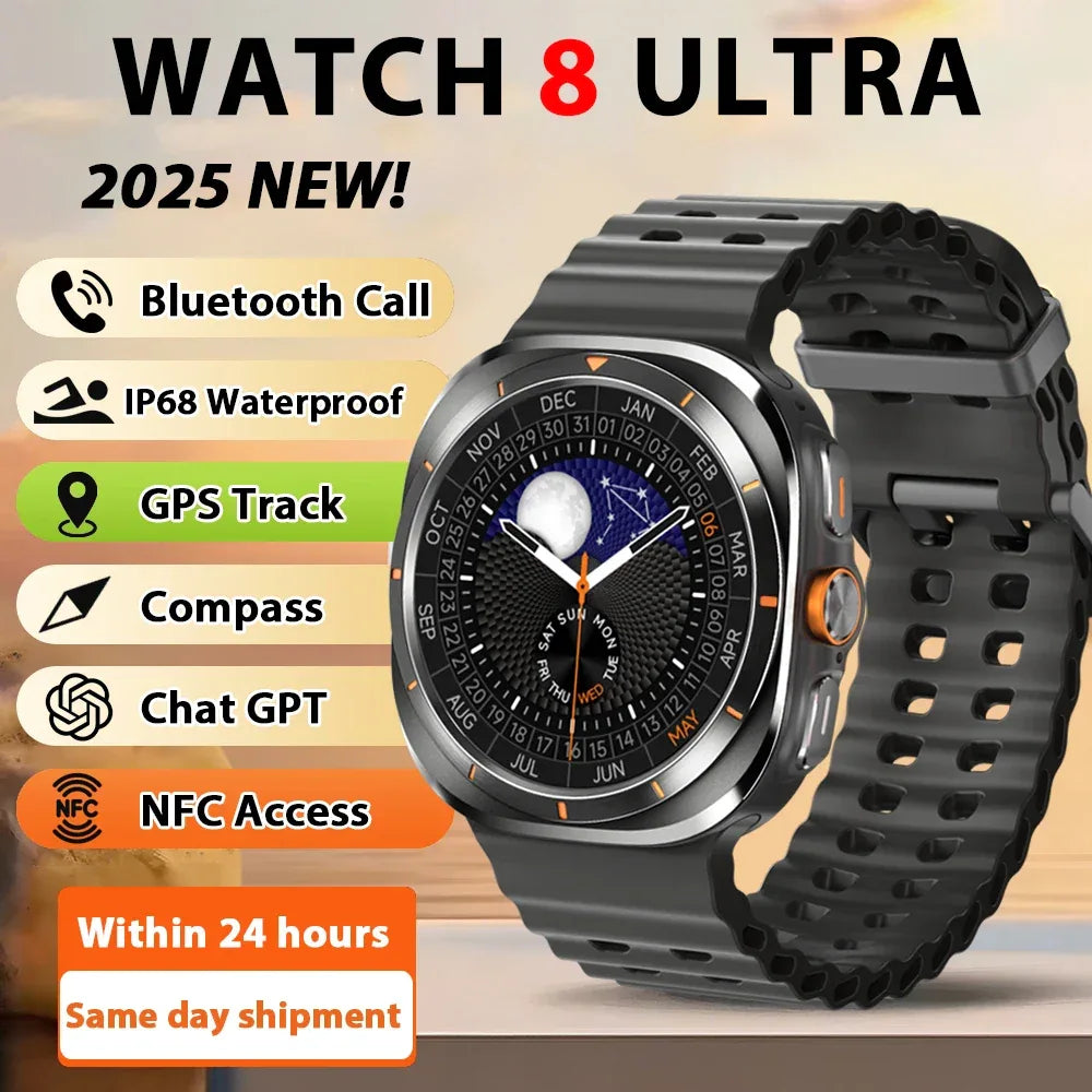 2025 New Watch8 Ultra Smart Watch Classic NFC Health Monitoring Bluetooth Call 3ATM Waterproof HD Smartwatch For IOS Android - Wear444