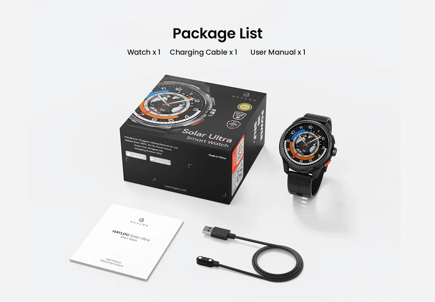 HAYLOU Solar Ultra GPS Smartwatch 1.6” AMOLED Display 5ATM Waterproof Built-in GPS Bluetooth Phone Calls Sports Smart Watch - Wear444