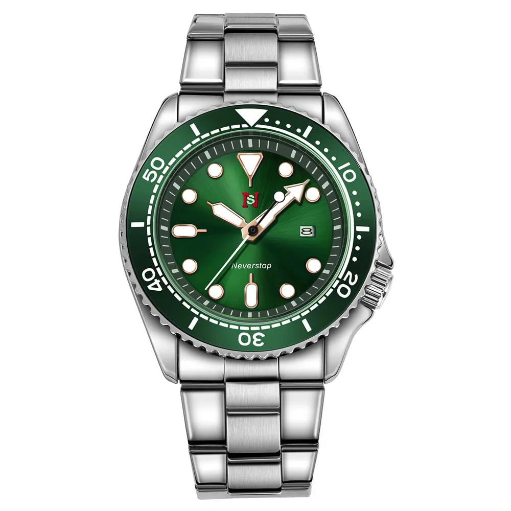 2025 new men's quartz watch fashion classic business men's watch quartz watch men's luminous calendar steel belt watch student